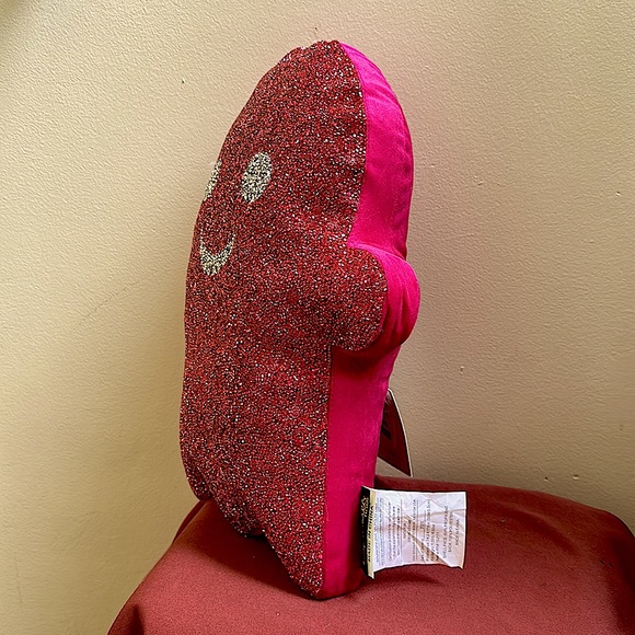Halloween Hot Pink Rhinestone Ghost Pillow. - Picture 2 of 5